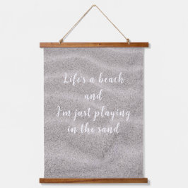 Tapiz Con Marco De Madera La vida es una playa