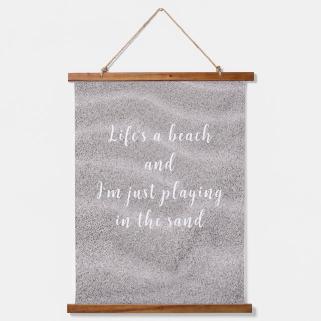 Tapiz Con Marco De Madera La vida es una playa (Anverso)