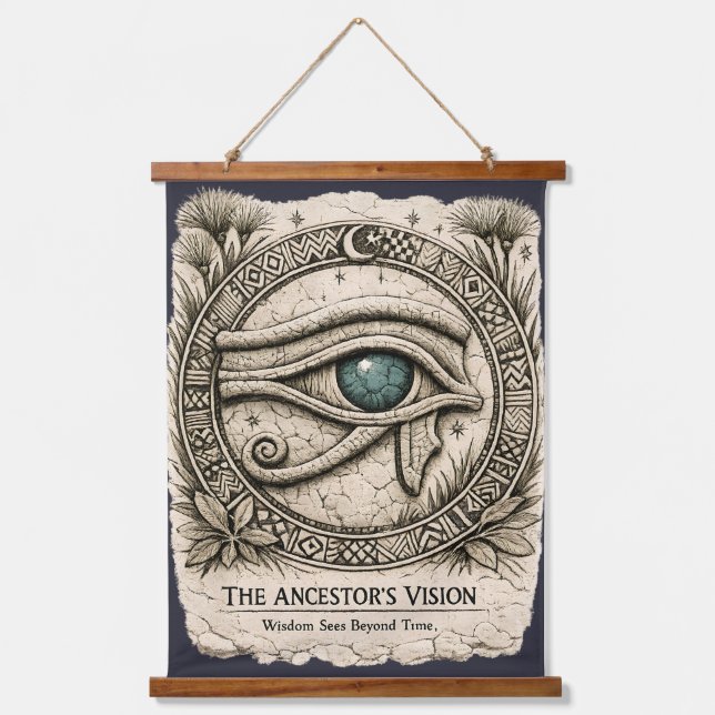 Tapiz Con Marco De Madera La Visión del Ancestro | Ojo de Horus  (Anverso)