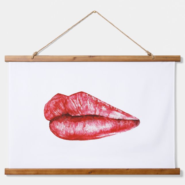Tapiz Con Marco De Madera Labios Sensuales (Anverso )