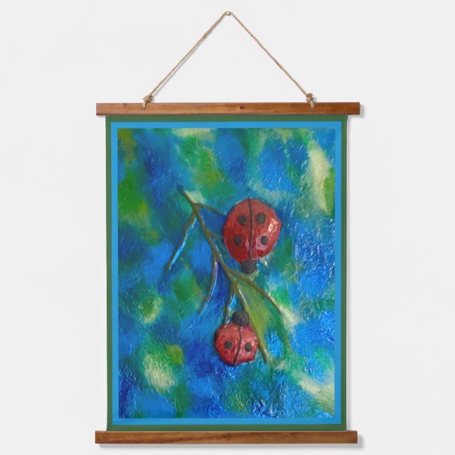 Tapiz Con Marco De Madera Ladybugs (Anverso)