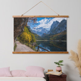 Tapiz Con Marco De Madera Lago alpino Gosauseen Austria