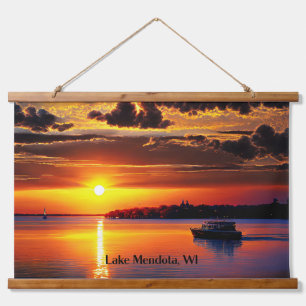 Tapiz Con Marco De Madera Lago Mendota, WI,