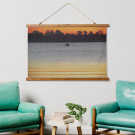 Tapiz Con Marco De Madera Lake Wendouree Calm Before Nightfall