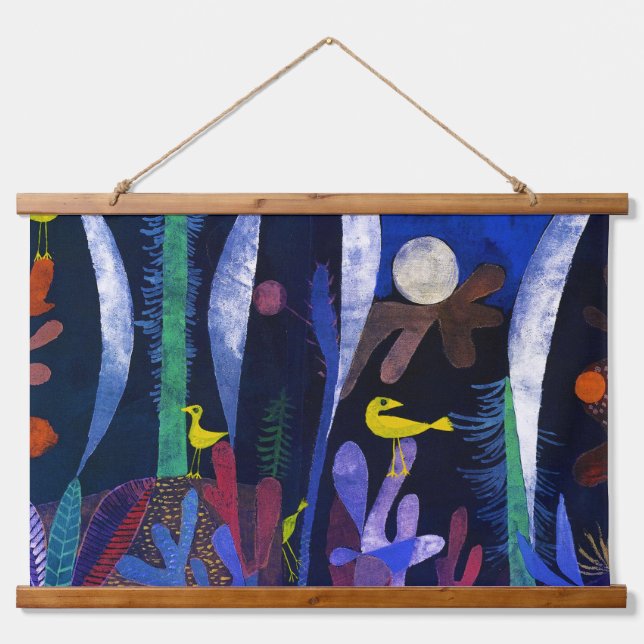 Tapiz Con Marco De Madera Landscape with Yellow Birds, Paul Klee (Anverso )