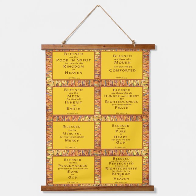 Tapiz Con Marco De Madera Las bestias del sermón de Jesús en el monte (Anverso)