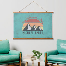 Tapiz Con Marco De Madera Las montañas de los pasteles antiguos llaman monog