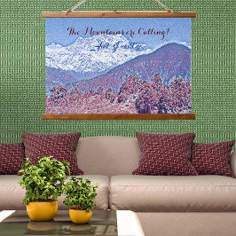 Tapiz Con Marco De Madera Las montañas llaman Vivid Blue Snow