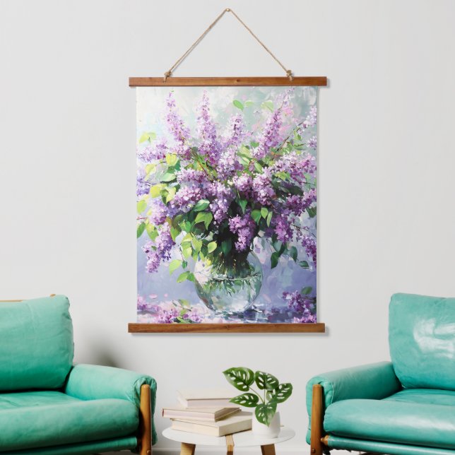 Tapiz Con Marco De Madera Lavender Blooming Lilac Bouquet (Sala de estar)