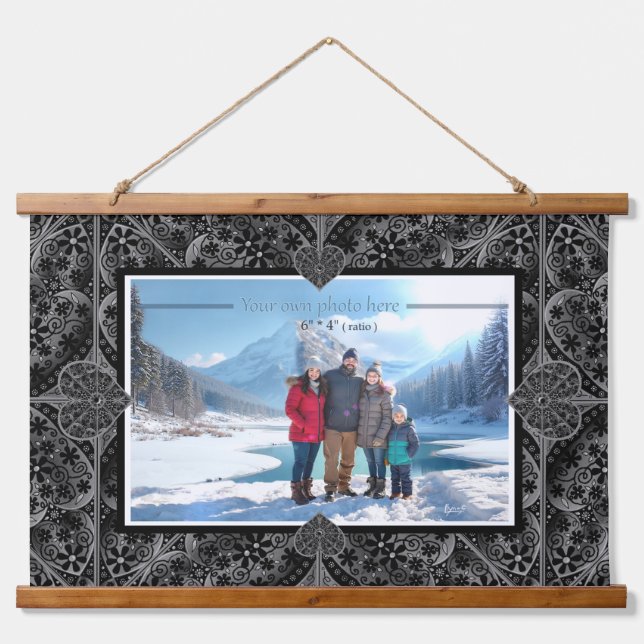 Tapiz Con Marco De Madera Lazo cerámico Negro (Anverso )