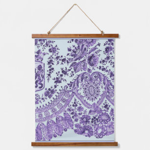 Tapiz Con Marco De Madera Lazo morado floral
