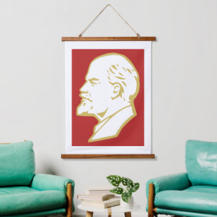 Tapiz Con Marco De Madera Lenin, URSS, CCCP, Unión Soviética, Comunismo