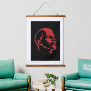 Tapiz Con Marco De Madera Lenin, URSS, CCCP, Unión Soviética, Comunismo