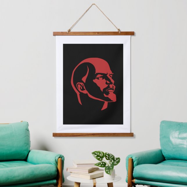 Tapiz Con Marco De Madera Lenin, URSS, CCCP, Unión Soviética, Comunismo (Sala de estar)