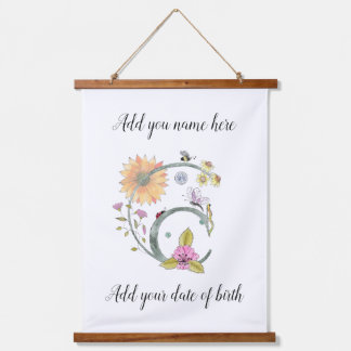 Tapiz Con Marco De Madera Letra personalizable C