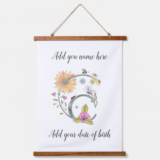 Tapiz Con Marco De Madera Letra personalizable C (Anverso)