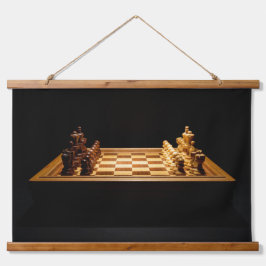 Tapiz Con Marco De Madera Let's Play Chess