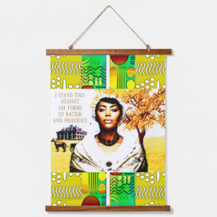 Tapiz Con Marco De Madera Libertad de Juneteenth — Tiza Vintage y Acuarela