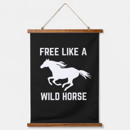 Tapiz Con Marco De Madera Libre como un caballo salvaje