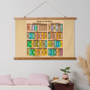 Tapiz Con Marco De Madera Libros de la Biblia