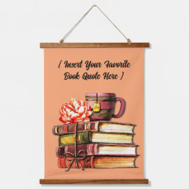 Tapiz Con Marco De Madera Libros Personalizados Y Té Peach
