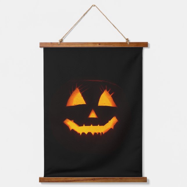 Tapiz Con Marco De Madera Ligero Jack O Lantern (Anverso)