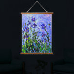 Tapiz Con Marco De Madera Lilac Irises por Claude Monet<br><div class="desc">Famoso cuadro floral de Claude Monet,  Lilac Irises.</div>