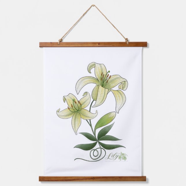 Tapiz Con Marco De Madera Lilies (Anverso)