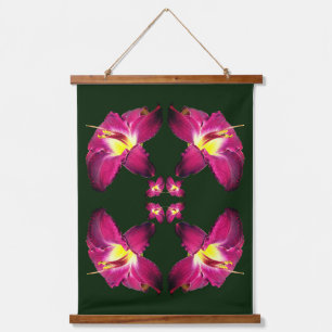 Tapiz Con Marco De Madera Lily Flower Close Floral Abstract