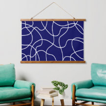 Línea de arte: Blanco sobre azul oscuro