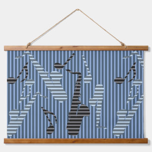 Tapiz Con Marco De Madera Líneas saxofónicas