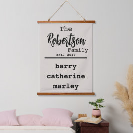 Tapiz Con Marco De Madera Lista de familia personalizada de nombres tipo de 
