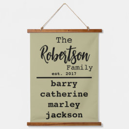 Tapiz Con Marco De Madera Lista de familia personalizada de nombres tipo de 