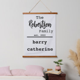 Tapiz Con Marco De Madera Lista de familia personalizada de nombres tipo de 