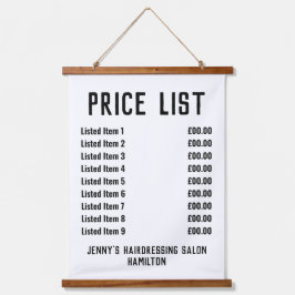 Tapiz Con Marco De Madera Lista de precios de salon de peluquería