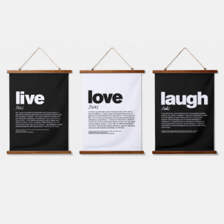 Tapiz Con Marco De Madera Live Love Laugh