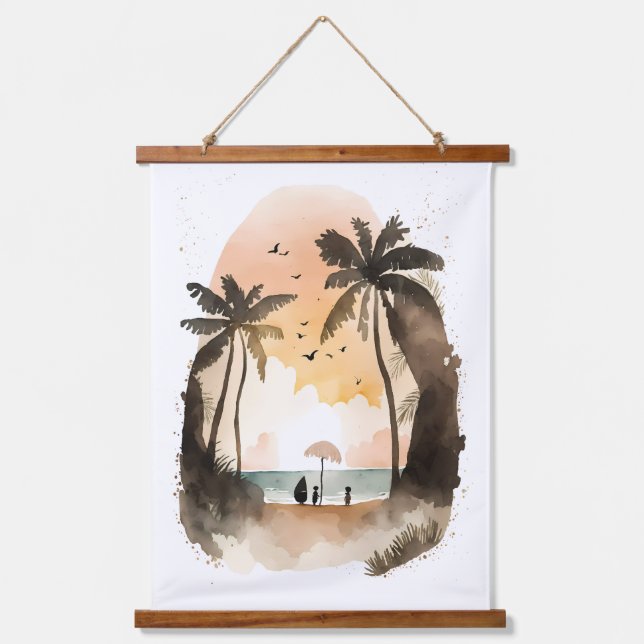 Tapiz Con Marco De Madera Llévame a la playa (Anverso)