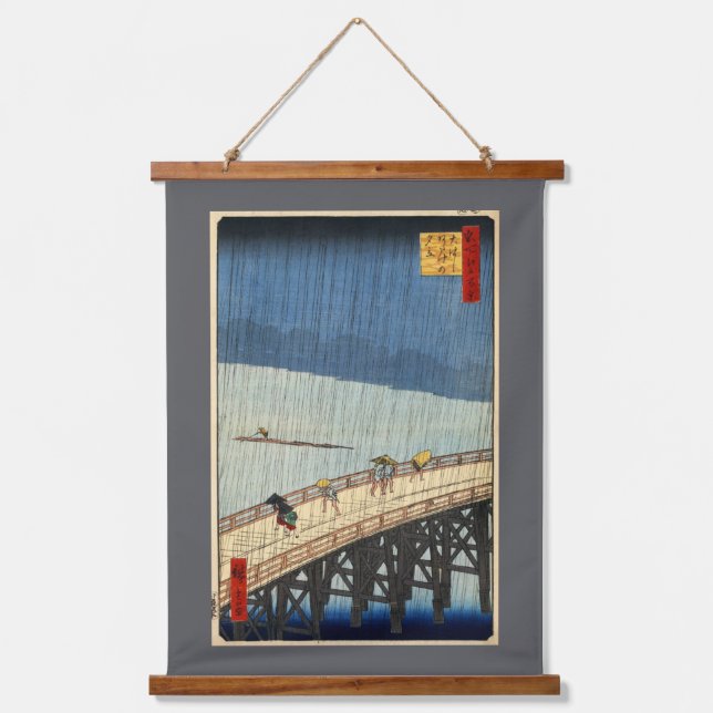 Tapiz Con Marco De Madera Lluvia repentina, Hiroshige (Anverso)