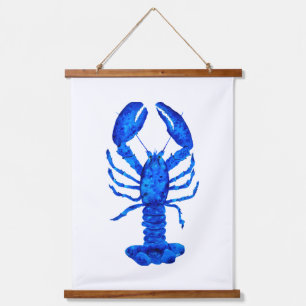 Tapiz Con Marco De Madera Lobster azul
