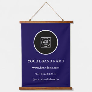 Tapiz Con Marco De Madera Logotipo personalizado moderno display colgante co