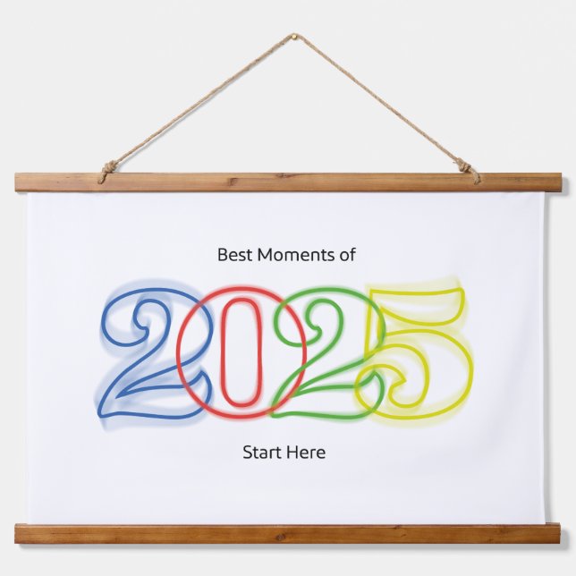 Tapiz Con Marco De Madera Los mejores momentos de 2025 empiezan aquí (Anverso )