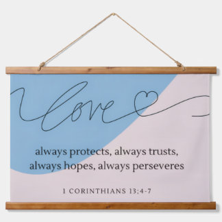 Tapiz Con Marco De Madera Love Bible Verse