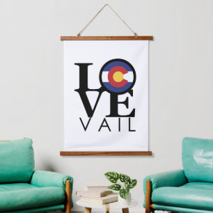 Tapiz Con Marco De Madera LOVE Vail Colorado