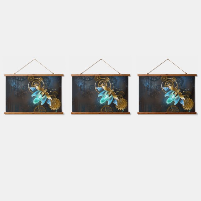 Tapiz Con Marco De Madera Luciérnaga de Steampunk (Triple)