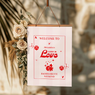 Tapiz Con Marco De Madera Lucky In Love Bachelorette Weekend