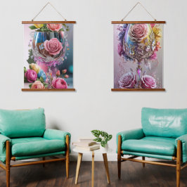 Tapiz Con Marco De Madera Lujosa acuarela de cristal de cristal de cristal d