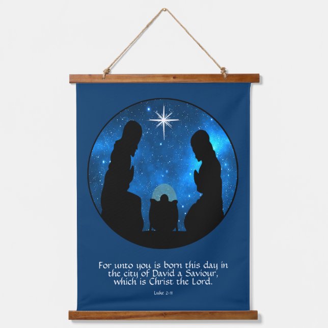 Tapiz Con Marco De Madera Luke 2:11   (Anverso)