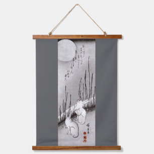 Tapiz Con Marco De Madera Luna llena y conejos, Hiroshige, Ukiyo-e