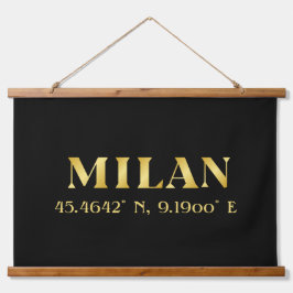 Tapiz Con Marco De Madera Lux Gold Milan Latitud y longitud