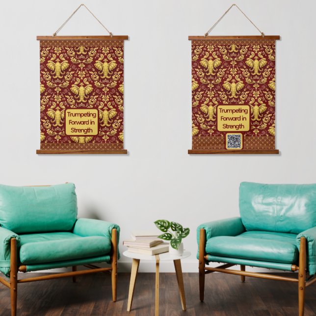 Tapiz Con Marco De Madera  Luxury Elephant : Achempong Mara Trumpeting Glory (Sala de estar)